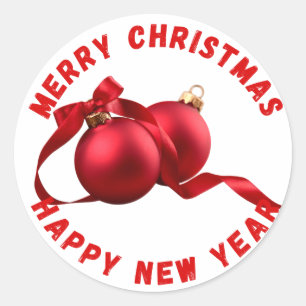 Vrolijk kerstfeest en vrolijk nieuwjaar ronselaars ronde sticker