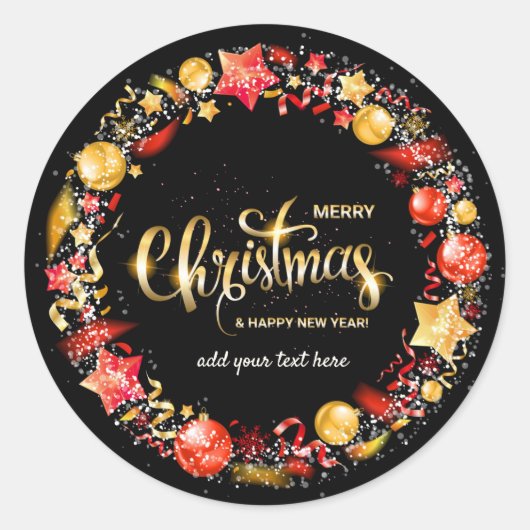 Vrolijk kerstfeest en vrolijk nieuwjaar ronselaars ronde sticker (Voorkant)