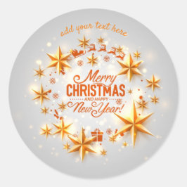 Vrolijk kerstfeest en vrolijk nieuwjaar ronselaars ronde sticker