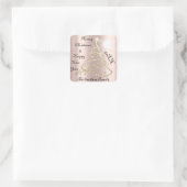 Vrolijk kerstfeest en vrolijk nieuwjaar Roos Glitt Vierkante Sticker (Tas)