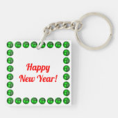 Vrolijk kerstfeest en vrolijk nieuwjaar Sleutelhan Sleutelhanger (Achterkant)