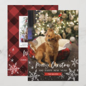 Vrolijk kerstfeest en vrolijk nieuwjaar snowflakes feestdagenkaart (Voorkant / Achterkant)