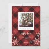 Vrolijk kerstfeest en vrolijk nieuwjaar snowflakes feestdagenkaart (Achterkant)