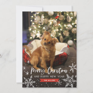 Vrolijk kerstfeest en vrolijk nieuwjaar snowflakes feestdagenkaart