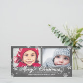 Vrolijk kerstfeest en vrolijk nieuwjaar snowflakes feestdagenkaart (Staand voorkant)