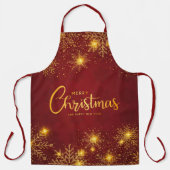 Vrolijk kerstfeest en vrolijk nieuwjaar snowflakes schort (Voorkant)