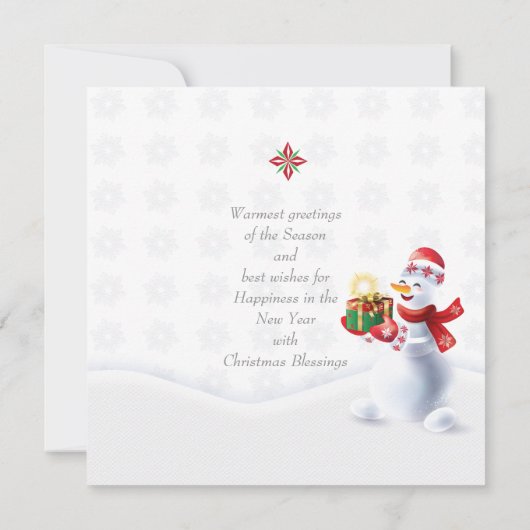 Vrolijk kerstfeest en vrolijk nieuwjaar Snowman (Achterkant)