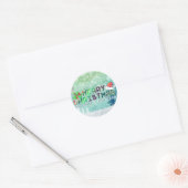 Vrolijk kerstfeest en vrolijk nieuwjaar ticker ronde sticker (Envelop)