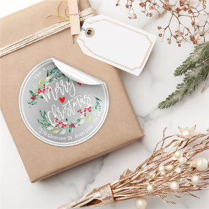 Vrolijk kerstfeest en vrolijk nieuwjaar Vakantie A Ronde Sticker