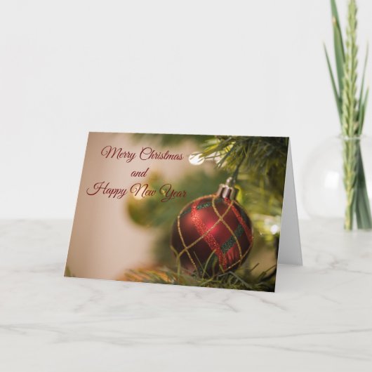 Vrolijk kerstfeest en vrolijk nieuwjaar Wenskaarte Kaart (Voorkant)