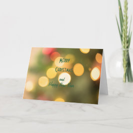 Vrolijk kerstfeest en vrolijk nieuwjaar Wenskaarte Kaart