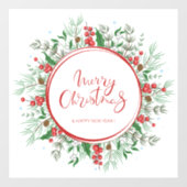 Vrolijk kerstfeest en vrolijk nieuwjaar Wreater Raamsticker (Vel)