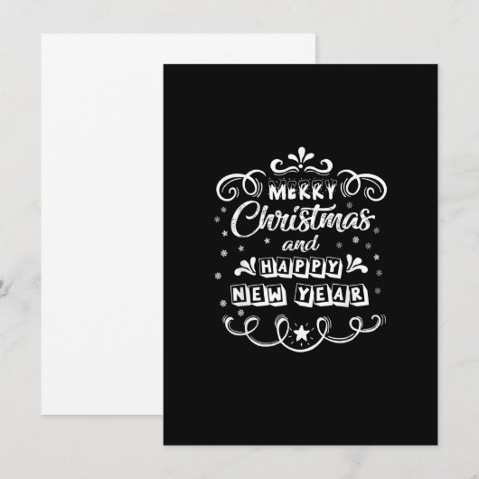 Vrolijk kerstfeest en vrolijk nieuwjaarsfeest voor kaart (Voorkant / Achterkant)