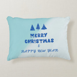 Vrolijk kerstfeest en vrolijk nieuwjaarspatroon accent kussen