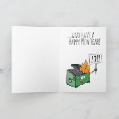 Vrolijk kerstfeest en vrolijk nieuwjaarsvuur kaart (Binnen)