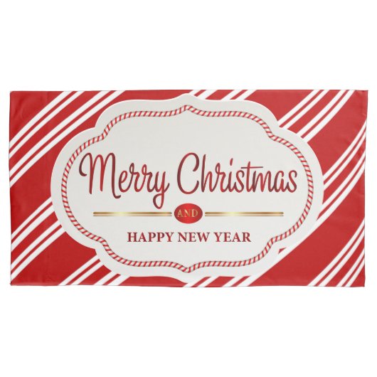 Vrolijk kerstfeest en vrolijk snoepriet voor het n kussensloop (Voorkant-Links)