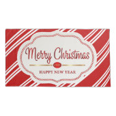 Vrolijk kerstfeest en vrolijk snoepriet voor het n kussensloop (Achterkant-Links)