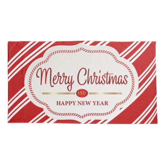 Vrolijk kerstfeest en vrolijk snoepriet voor het n kussensloop (Achterkant-Links)