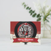 Vrolijk kerstfeest en vrolijk tillen feestdagenkaart (Staand voorkant)