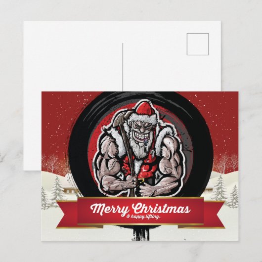 Vrolijk kerstfeest en vrolijk tillen feestdagenkaart (Voorkant / Achterkant)