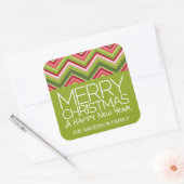 Vrolijk kerstfeest en vrolijk zonnig - Aangepaste, Vierkante Sticker (Envelop)