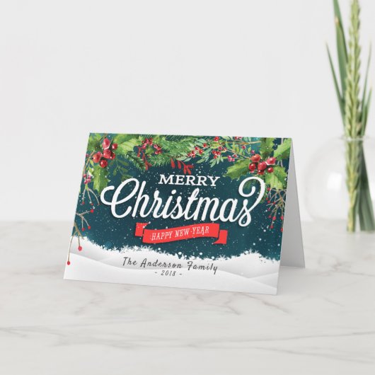 Vrolijk kerstfeest en vrolijke feestdagen (Voorkant)