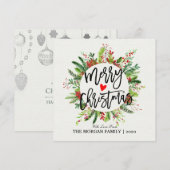 Vrolijk kerstfeest en vrolijke feestdagen feestdagenkaart (Voorkant / Achterkant)