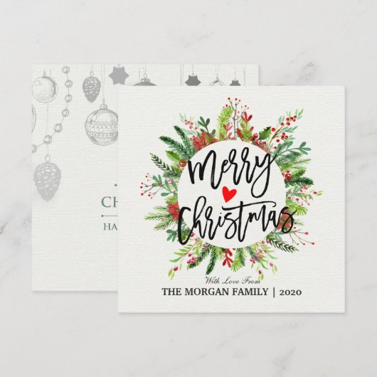 Vrolijk kerstfeest en vrolijke feestdagen feestdagenkaart (Voorkant / Achterkant)