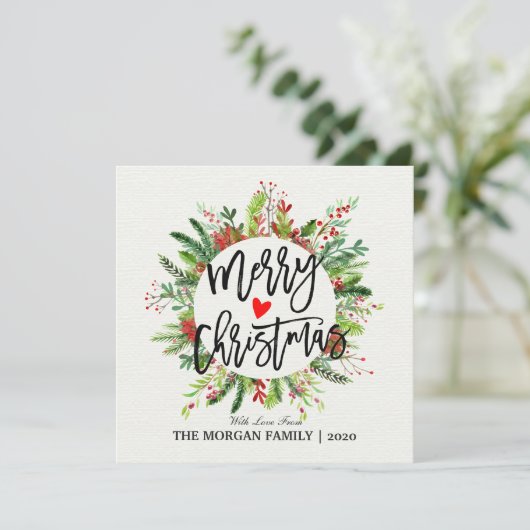 Vrolijk kerstfeest en vrolijke feestdagen feestdagenkaart (Staand voorkant)