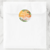 Vrolijk kerstfeest en vrolijke feestdagen ronde sticker (Tas)