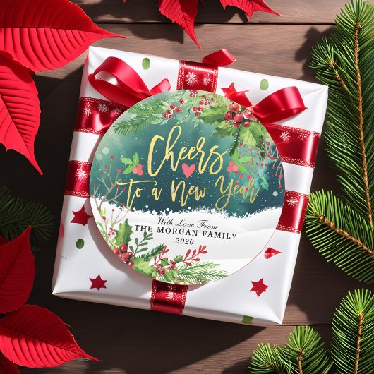 Vrolijk kerstfeest en vrolijke feestdagen ronde sticker