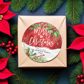 Vrolijk kerstfeest en vrolijke feestdagen ronde sticker