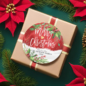 Vrolijk kerstfeest en vrolijke feestdagen ronde sticker