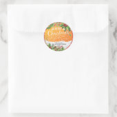 Vrolijk kerstfeest en vrolijke feestdagen ronde sticker (Tas)