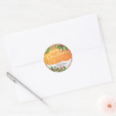 Vrolijk kerstfeest en vrolijke feestdagen ronde sticker (Envelop)