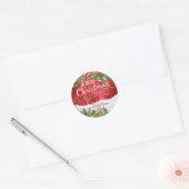 Vrolijk kerstfeest en vrolijke feestdagen ronde sticker (Envelop)