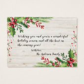 Vrolijk kerstfeest en vrolijke feestdagen visitekaartje (Achterkant)