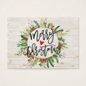 Vrolijk kerstfeest en vrolijke feestdagen visitekaartje (Voorkant)