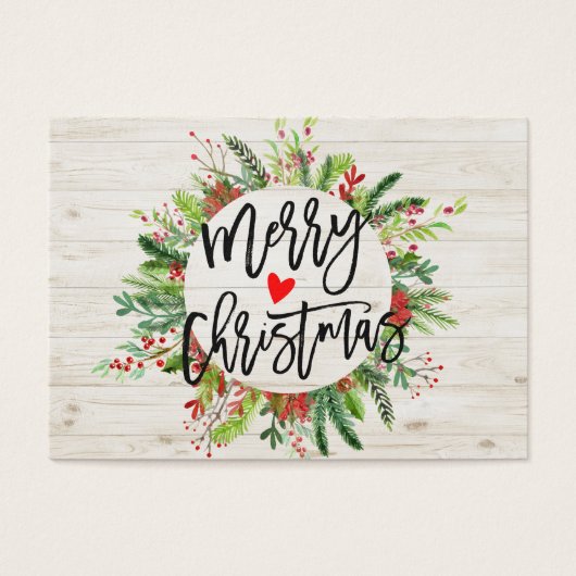 Vrolijk kerstfeest en vrolijke feestdagen visitekaartje (Voorkant)