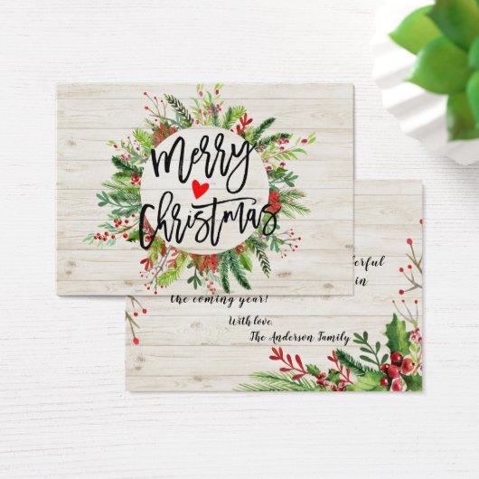 Vrolijk kerstfeest en vrolijke feestdagen visitekaartje (Bureau)