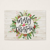 Vrolijk kerstfeest en vrolijke feestdagen visitekaartje (Voorkant)
