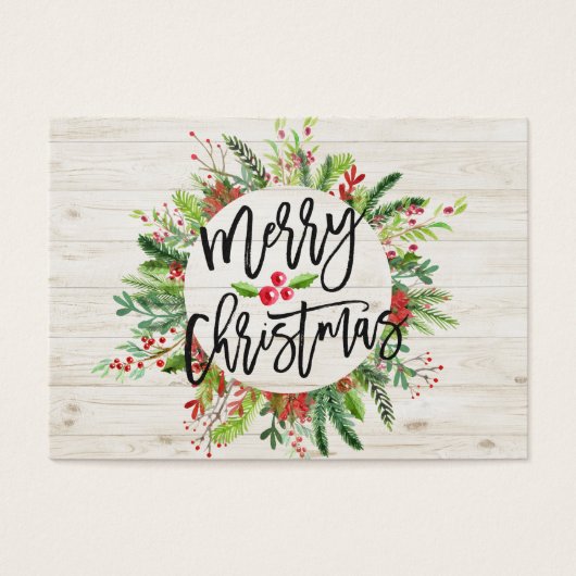 Vrolijk kerstfeest en vrolijke feestdagen visitekaartje (Voorkant)