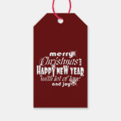 Vrolijk kerstfeest en vrolijke nieuwjaarskaarts cadeaulabel (Voorkant)