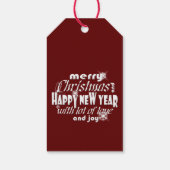 Vrolijk kerstfeest en vrolijke nieuwjaarskaarts cadeaulabel (Achterkant)