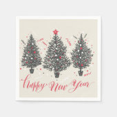 Vrolijk kerstfeest en vrolijke nieuwjaren servet (Voorkant)