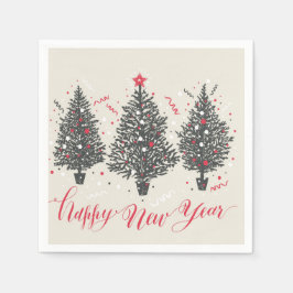 Vrolijk kerstfeest en vrolijke nieuwjaren servet