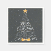 Vrolijk kerstfeest en vrolijke nieuwjaren servet (Voorkant)