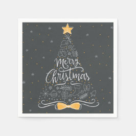 Vrolijk kerstfeest en vrolijke nieuwjaren servet