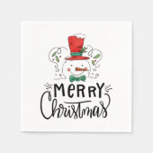 Vrolijk kerstfeest en vrolijke nieuwjaren servet (Voorkant)