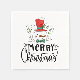 Vrolijk kerstfeest en vrolijke nieuwjaren servet